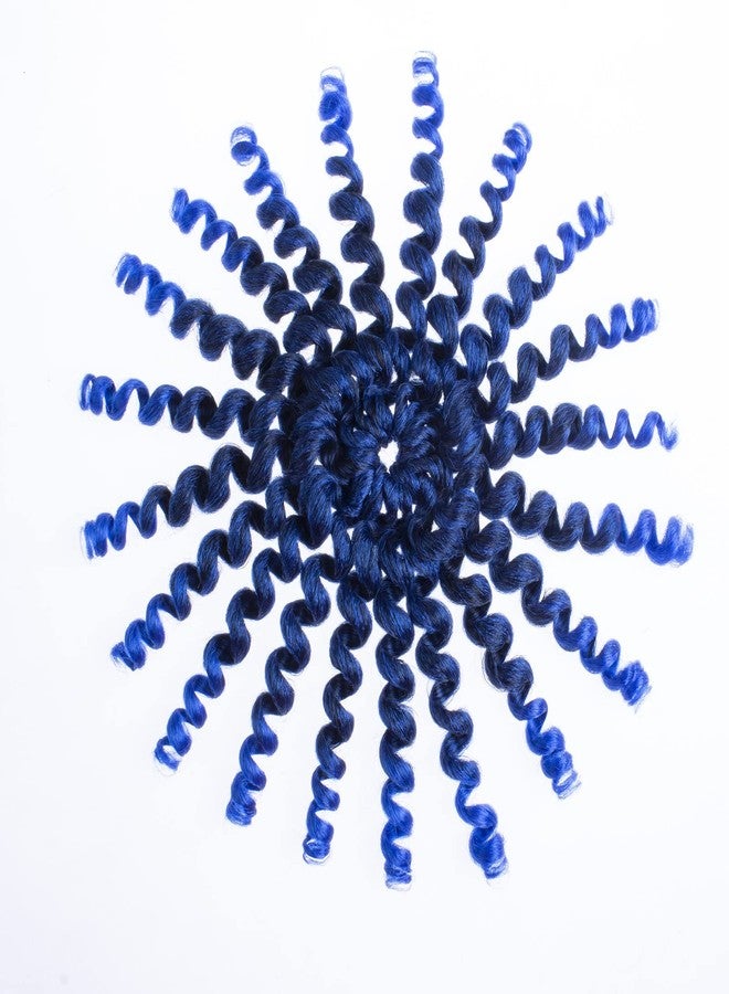 إكستريند 5 عبوات من وصلات الشعر المجعدة على شكل ضفائر كروشيه صناعية بطول 8 بوصات، 20 خصلة/عبوة، من إكستريند هير (أزرق، 5 عبوات/مجموعة) - Image 2